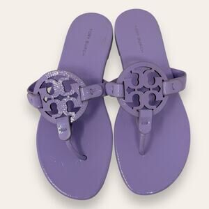 Tory Burch Soft Patent Leather Miller Thong Sandal Lavender Purple 7 Women’s